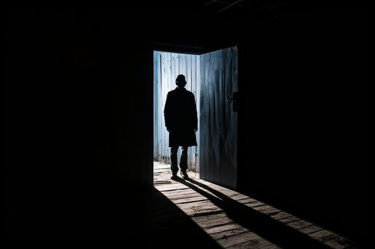 silhouette shadow of man in doorway