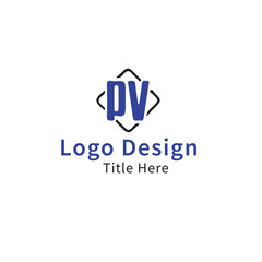 Creative logo ,Monogram PV initial Logo design.eps