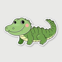 Obraz premium Cute Cartoon Baby Dinosaur Sticker generated with AI