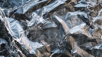 Crumpled Aluminum Foil Texture Background with Shiny Scratches and Wrinkles