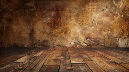 cozy floor and wall background with warm wooden floors and inviting, textured walls for a homely promotion ad.
