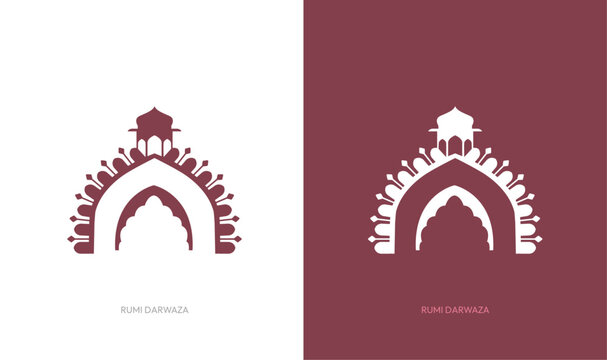 Rumi Darwaza Lucknow Gate vector illustration