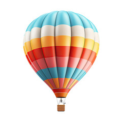 Fototapeta premium A hot air balloon isolated on white or transparent background. AI Generated.