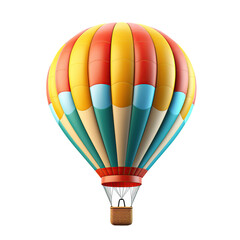 Obraz premium A hot air balloon isolated on white or transparent background. AI Generated.