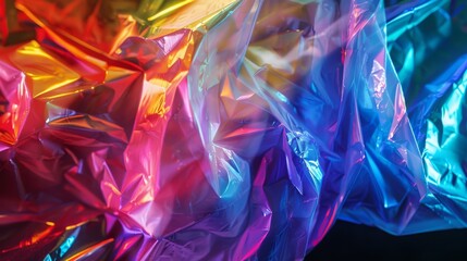 Colorful Iridescent Foil Background with Vibrant and Reflective Abstract Patterns