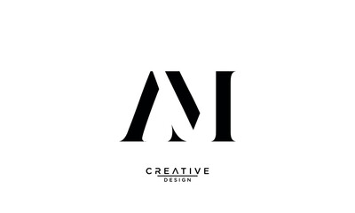 Obraz premium AM, MA, A, M, Abstract Letters Logo Monogram