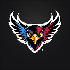 Eagle logo design, esports logo, red eagle, gaming logo