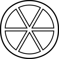 Lemon slice outline.
Lemon black line.
