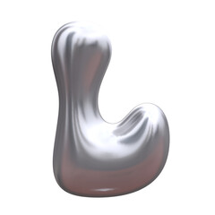 Glossy holographic 3D balloon bubble letter L