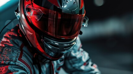 Fototapeta premium Motorcyclist with Helmet