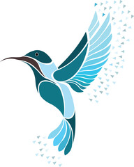 Colibri colorful bird logo exotic flying hummingbird vector image