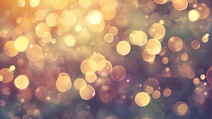 Obraz premium Soft focus bokeh lights background in warm tones, perfect for adding a dreamy atmosphere.