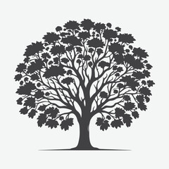 Obraz premium Print Majestic Paulownia Tree Silhouette, Capturing Nature's Elegance