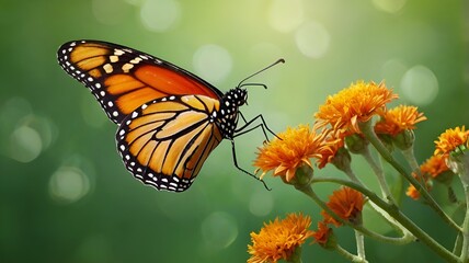 Obraz premium Granater AI A beautiful sunset over a calm ocean with vibrant orange and pink hues reflecting on the water.