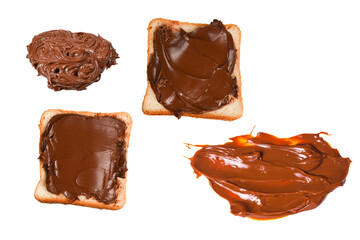 Chocolate cream isolated on white background.