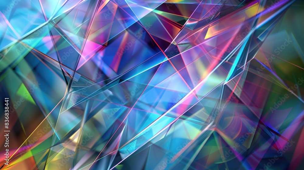Poster futuristic geometric shapes merging seamlessly, creating a mesmerizing technological abstract backgr