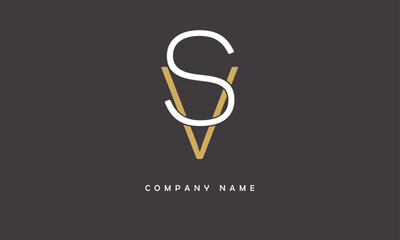 SV, VS, S, V Abstract Letters Logo Monogram