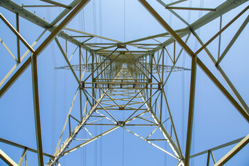 detail of electricity pylon as energy symbol