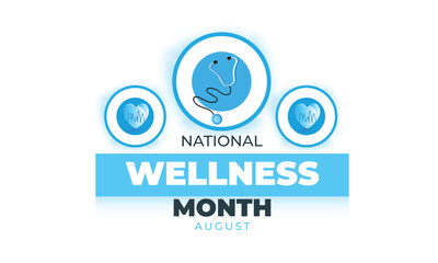 National Wellness month. background, banner, card, poster, template. Vector illustration.