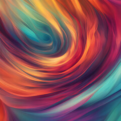 Abstract background featuring swirling amalgamation of vibrant color, texture gradient, juxtaposed shapes creating visual depth