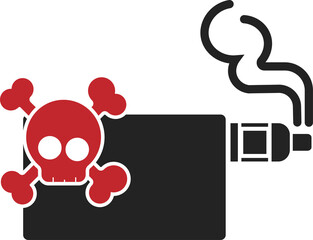Pictogram danger electric smoke, vaping, vape smoking for health graphic element