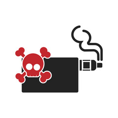Pictogram danger electric smoke, vaping, vape smoking for health graphic element