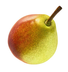 Fresh ripe Pear falling in the air, isolated on white background. Food levitation or zero gravity...