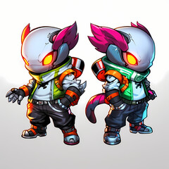 MECHA FERRET TECHWEAR CHARACTER ILLUSTRATION