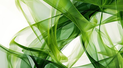 Abstract green shapes overlapping to create an interesting and dynamic visual effect. 