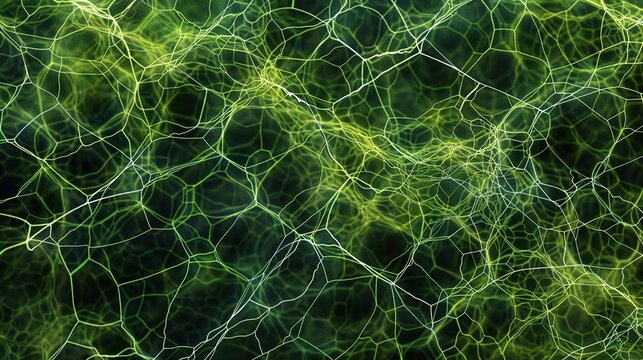 Green geometric pattern resembling a tangled web, adding intrigue to any design.