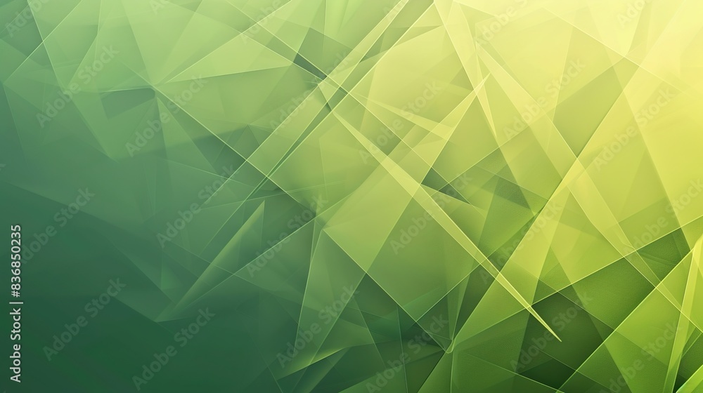 Poster green gradient background with geometric shapes creating a sense of depth and dimension.