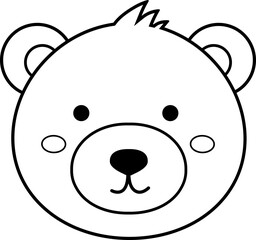 bear head outline vector.
bear head coloring drawing.