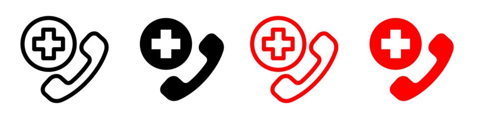 Fototapeta premium Ambulance call icon representing emergency medical response, ideal for healthcare services and urgent care facilities