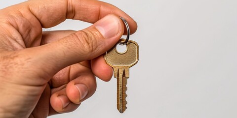 Capture of a human palm grasping a lemon-hued synthetic potato smasher on a blank canvas