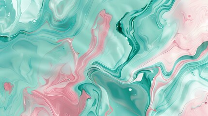 Obraz premium Colorful liquid marble background with pink, turquoise and white swirls for creative design projects or digital art with a paint of watercolor