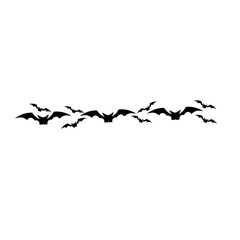Halloween silhouettes flying bats pattern line
