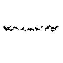 Halloween silhouettes flying bats pattern line