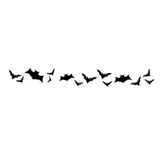 Halloween silhouettes flying bats pattern line