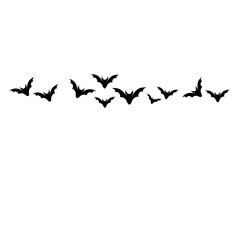 Halloween silhouettes flying bats pattern line