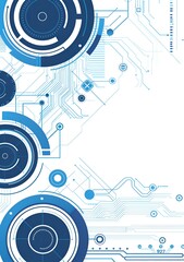 Obraz premium A blue and white background with a lot of circles and squares