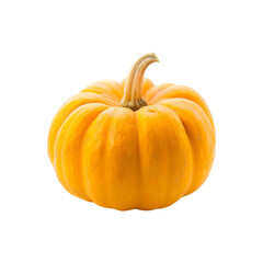 Yellow pumpkin on transparent background