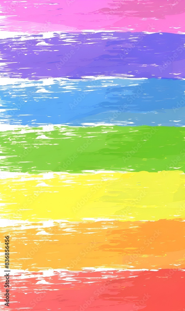 Poster a colorful painting with a rainbow stripe. the colors are bright and vibrant, creating a cheerful an