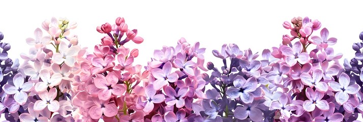 Lilac flowers border, purple and pink flowers, large banner size
 - Powered by Adobe