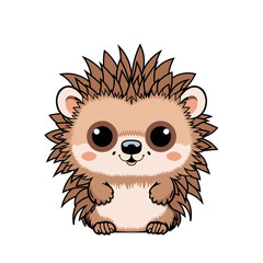 cute comic porcupine hedgehog vector illustration good for graphics and t-shirt print