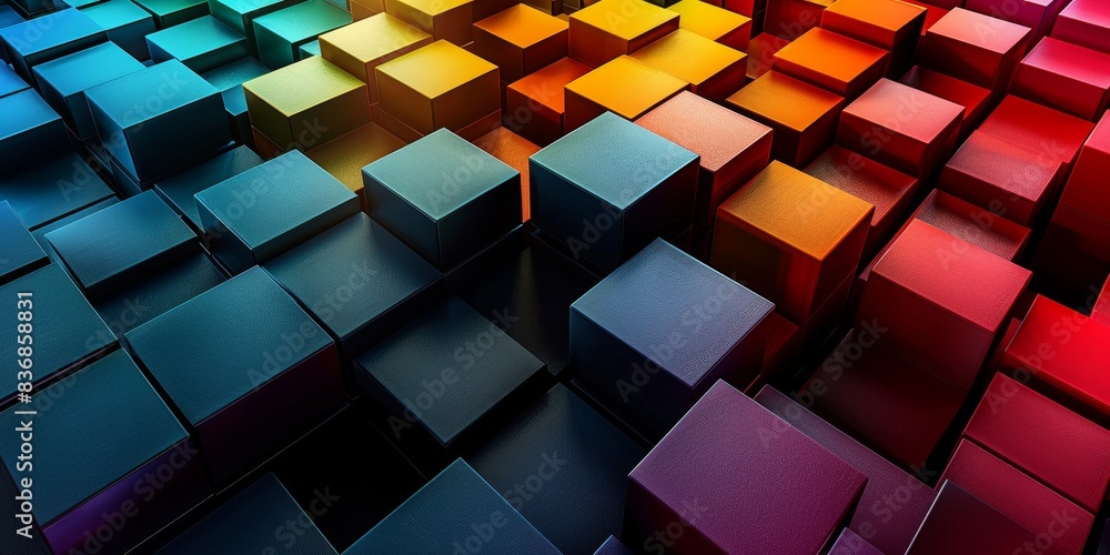 Poster abstract colorful 3d cube geometric pattern background