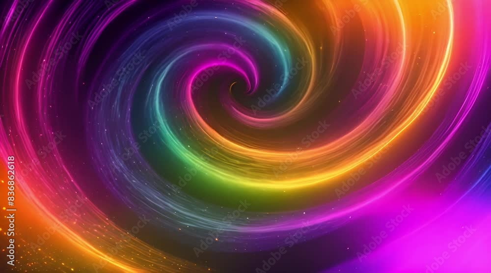 Aufkleber abstract rainbow swirl light animation loop