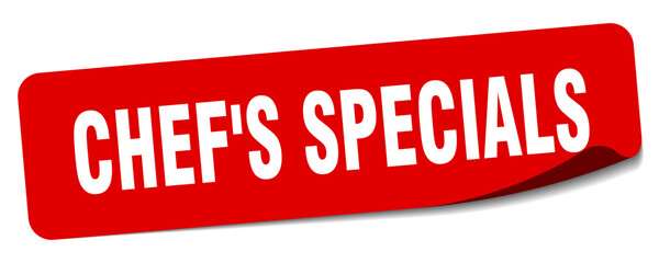 chef's specials sticker. chef's specials label