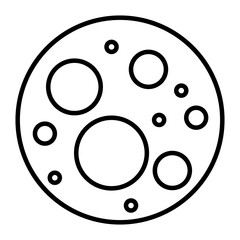 Cartoon planet line icon. Fantasy planet. Vector illustration isolated on white background.