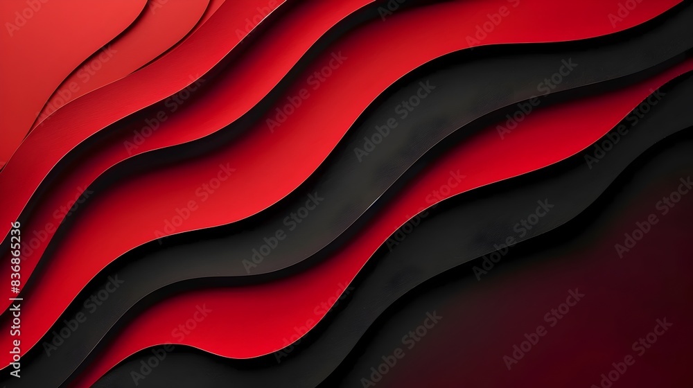 Sticker Captivating Red and Black Paper Craft Layers A Mesmerizing Abstract Background for Premium Designs