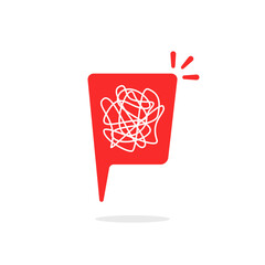 tangled relationship red speech bubble icon